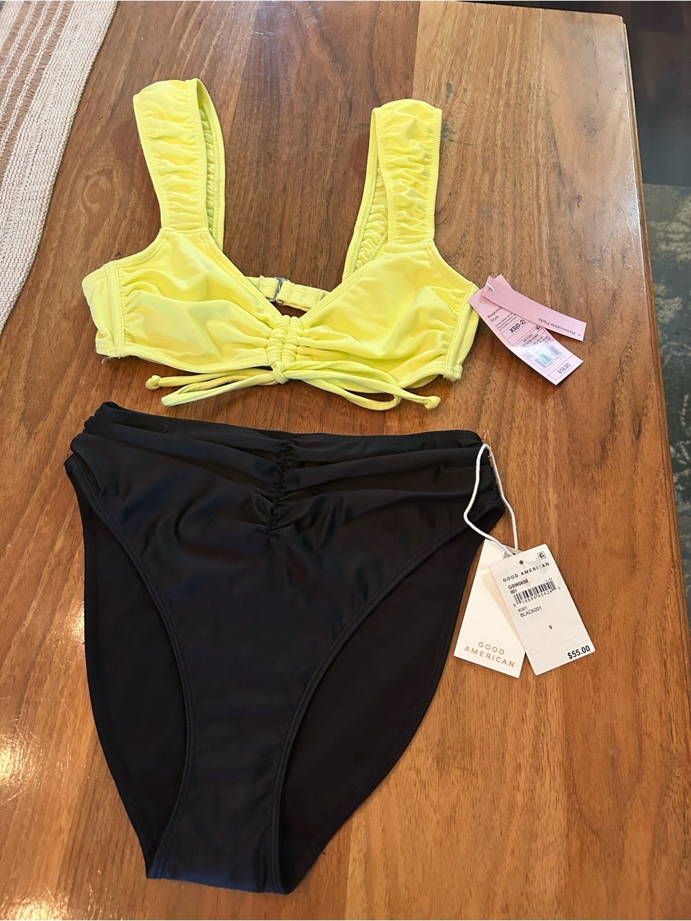 Good American Black High-Waist Bikini Bottoms. Wild Fable Brand Top. - Picture 1 of 6